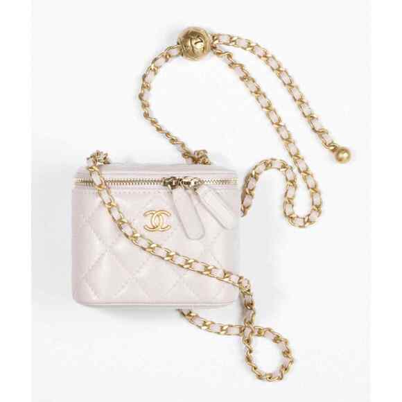 Chanel 21B Mini Purple Vanity Chain Gold Coco Pearl Crush Shoulder Crossbody Bag - Picture 1 of 12
